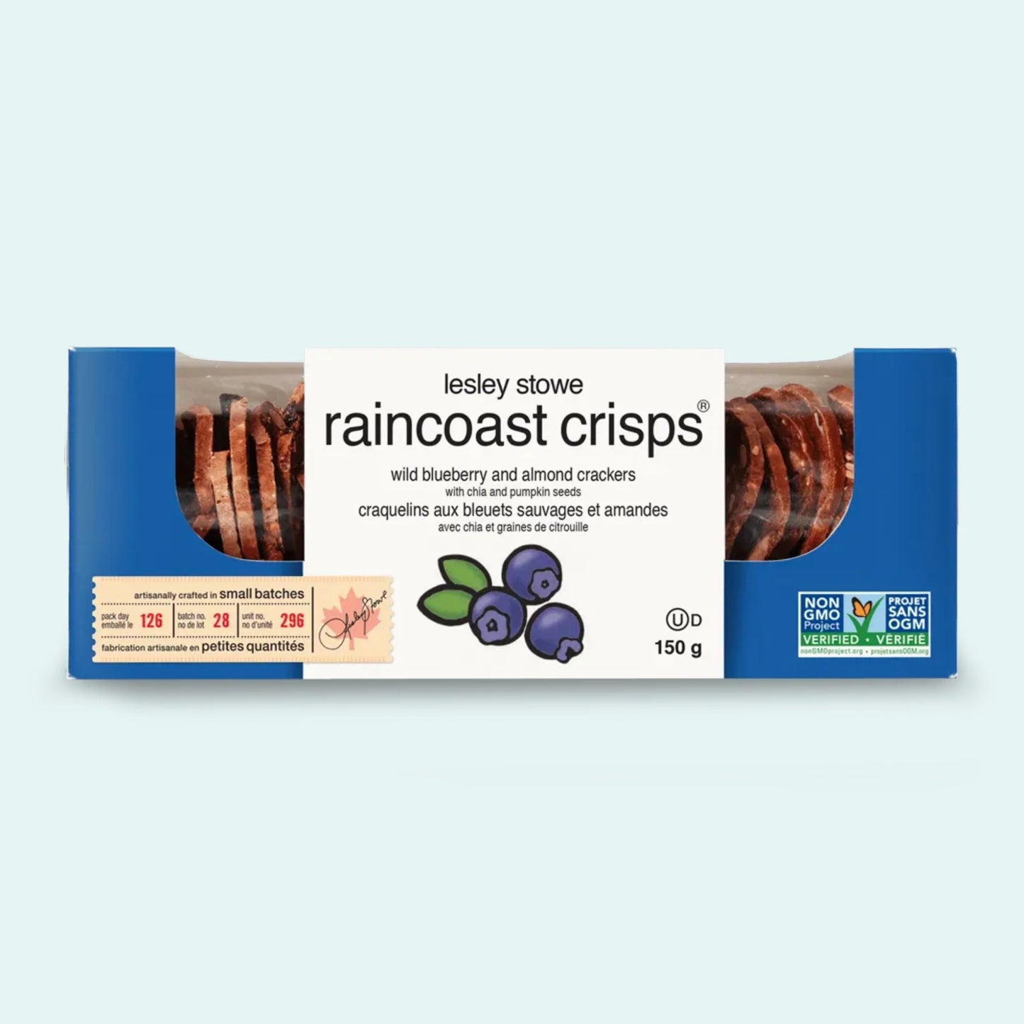 Craquelins bleuets sauvages et amandes
Raincoast crisp