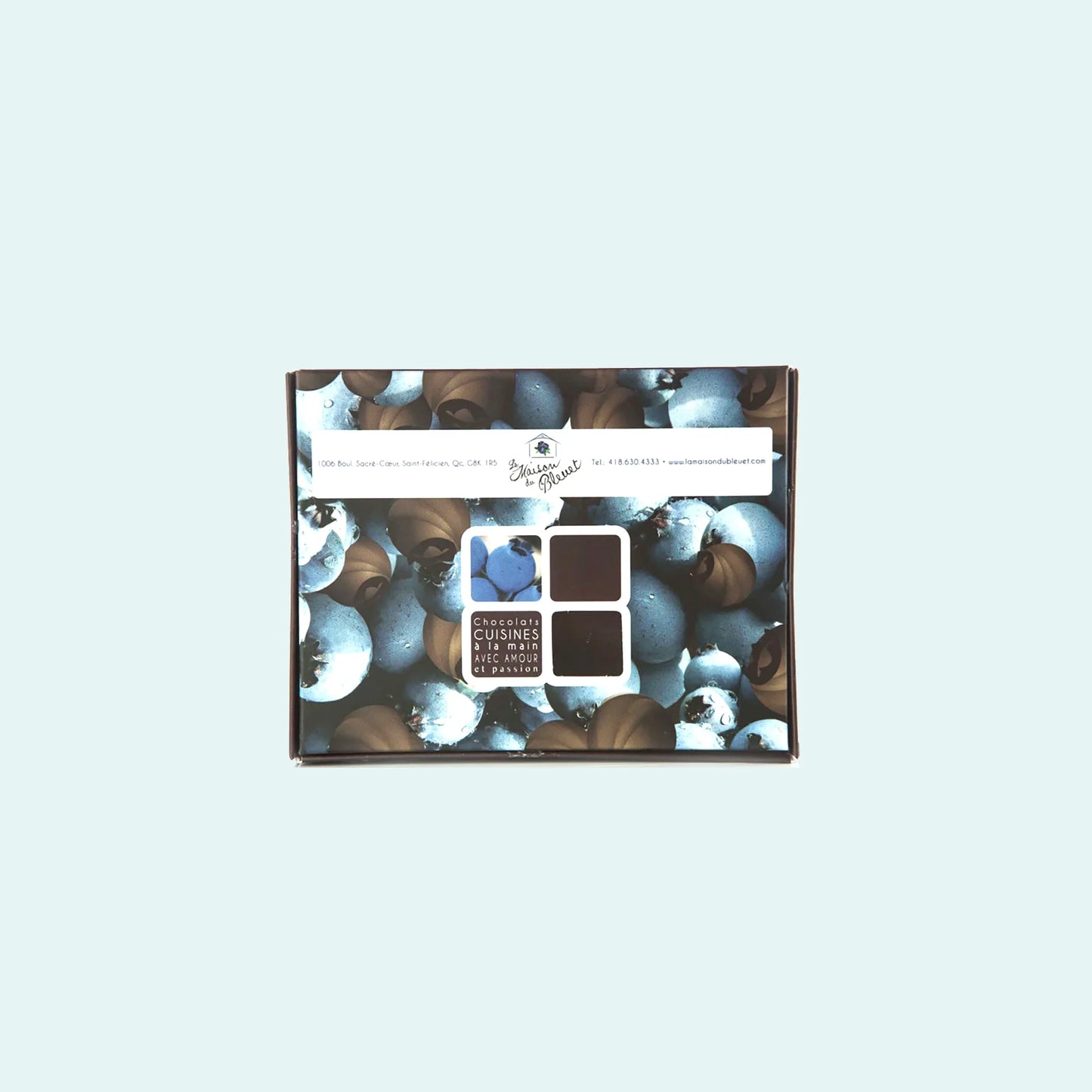 Chocolat au lait aux bleuets séchés Maison du bleuet